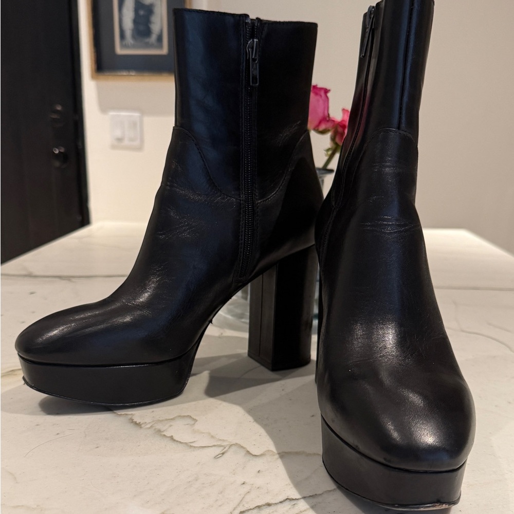 Ash Black Heeled Platform Boots